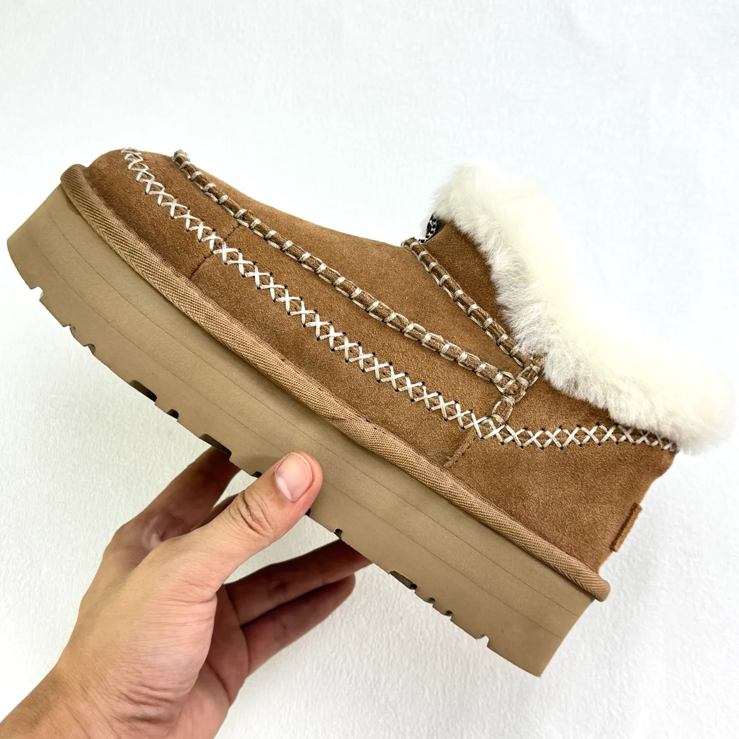 Local 💰600 Thick-soled Alpine Series# Hand-stitched design High mercerized cow suede➕Fur integrated lining Size 35 36 37 38 39 40